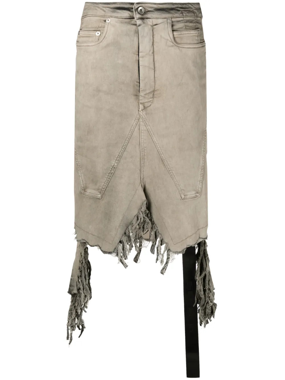 Rick Owens DRKSHDW Slivered Denim Skirt - Farfetch | Farfetch Global