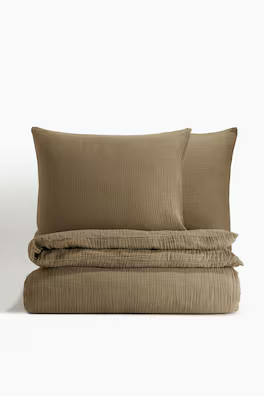 Seersucker King/Queen Duvet Cover Set | H&M (US + CA)