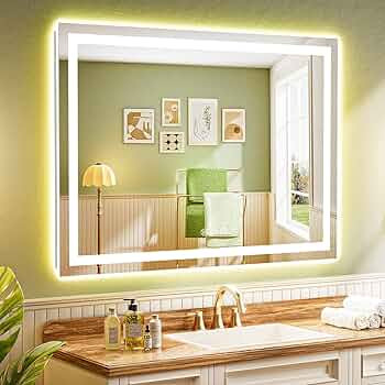 55x40 Inch LED Bathroom Mirror with Lights Front and Backlit Lighted Vanity Mirror for Bathroom W... | Amazon (US)