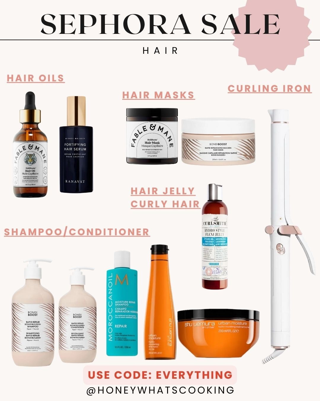 Use code: EVERYTHING

Love these hair care items from Sephora. They’re all so good the oils, the masks, the gel and shampoos and conditioners. Plus I love the T3 micro curling iron in 1.5” barrel. 

#sephorasale 

#LTKSaleAlert