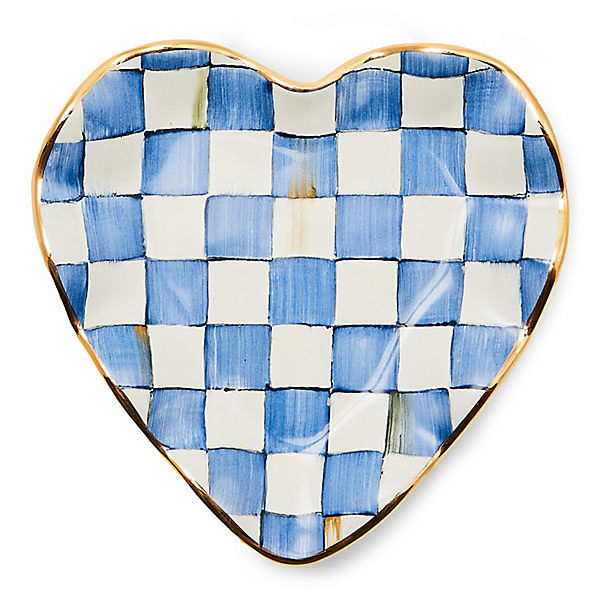 MacKenzie-Childs Royal Check Fluted Heart Plate | MacKenzie-Childs