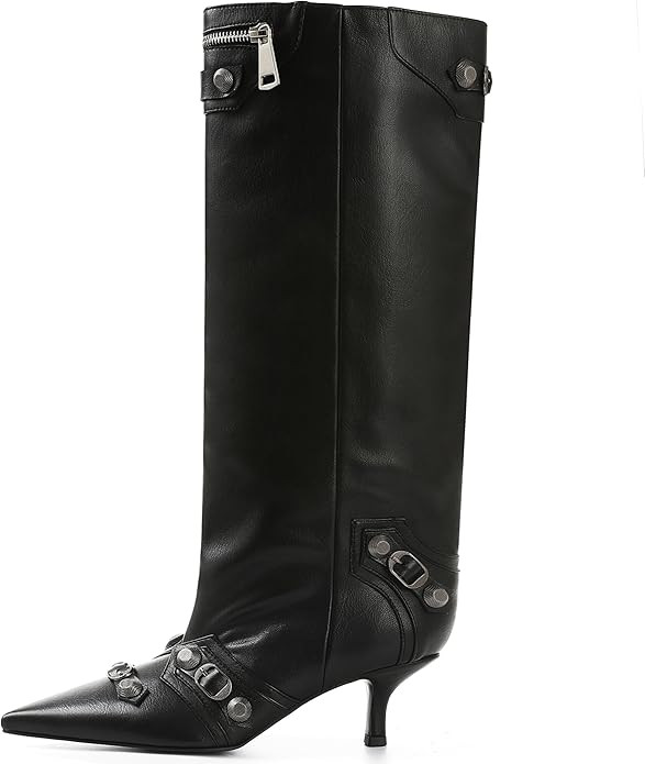 Oiamenne Knee High Boots for Women Wide Calf Boots Pointed Toe Tall Boots Kitten Heel Boots Women... | Amazon (US)