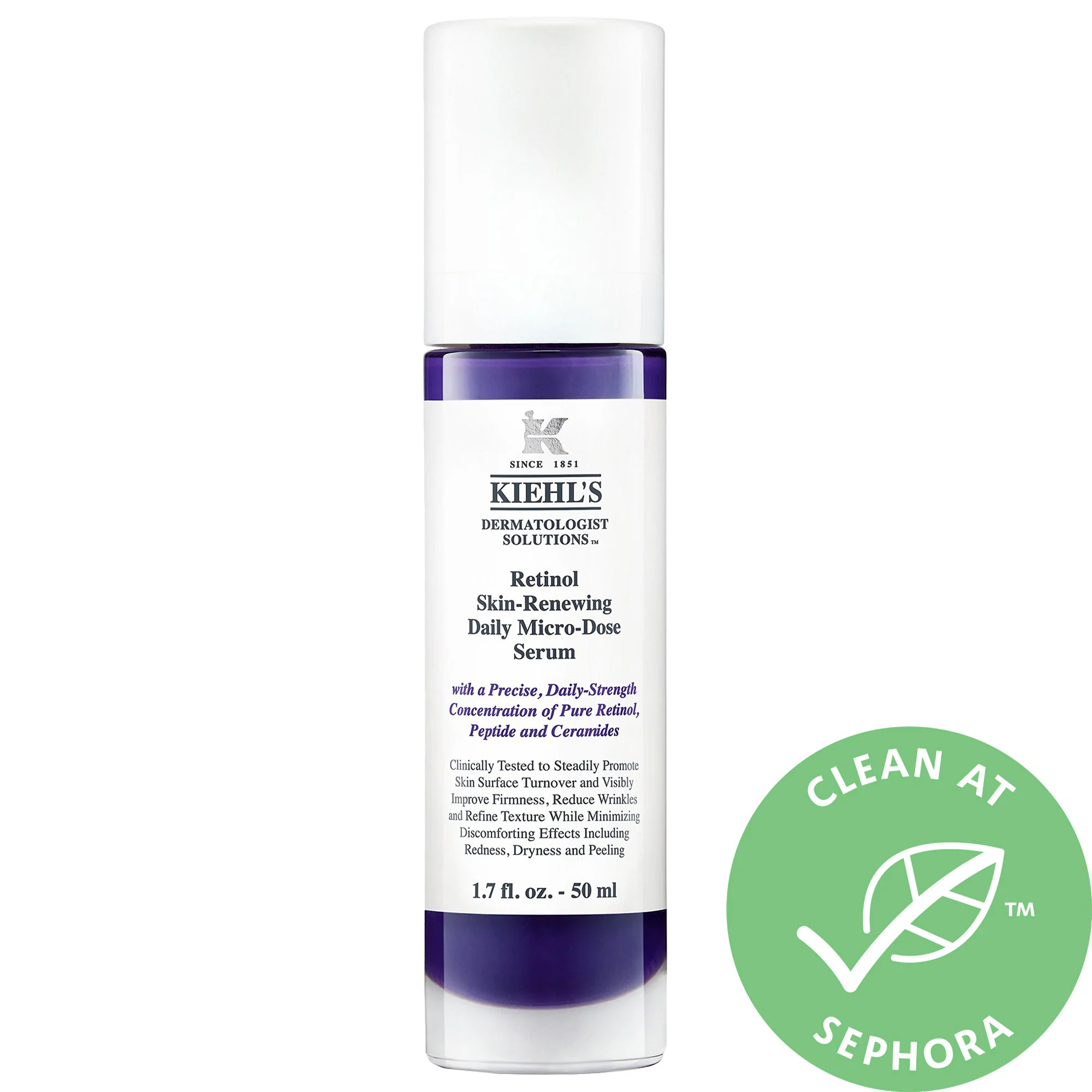 Kiehl's Since 1851 Micro-Dose Anti-Aging Retinol Serum with Ceramides and Peptide 1.7 oz/ 50 mL | Sephora (US)