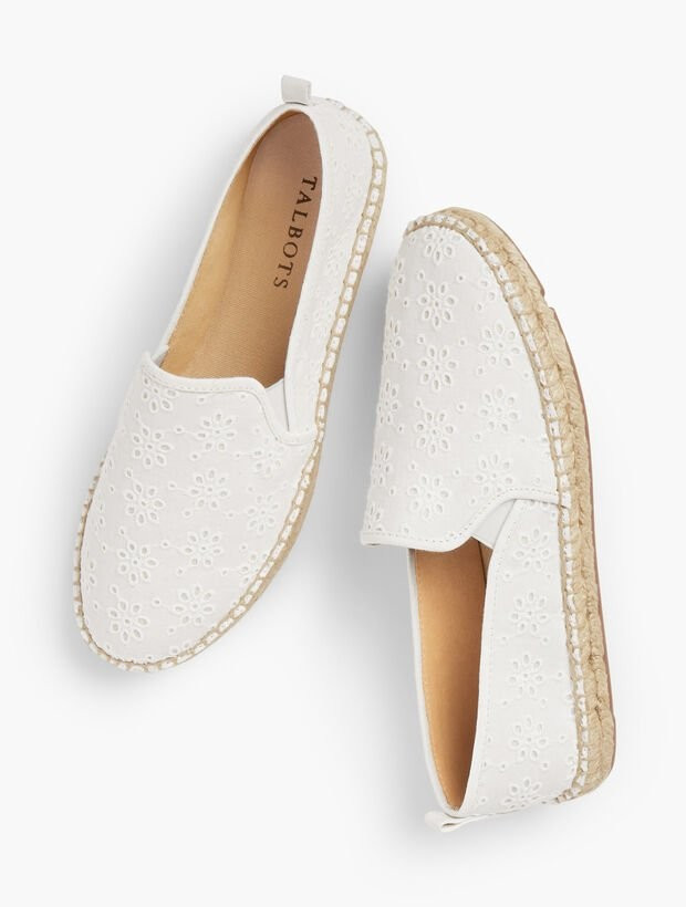 Izzy Eyelet Espadrille Flats | Talbots