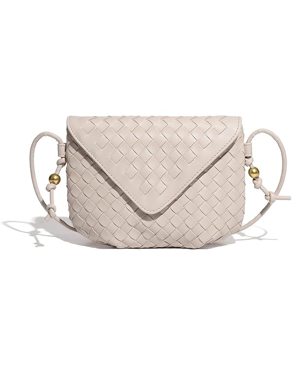 Waiyqju Small size woven luxury women's satchel, mini clamshell portable adjustable age-reducing ... | Amazon (US)