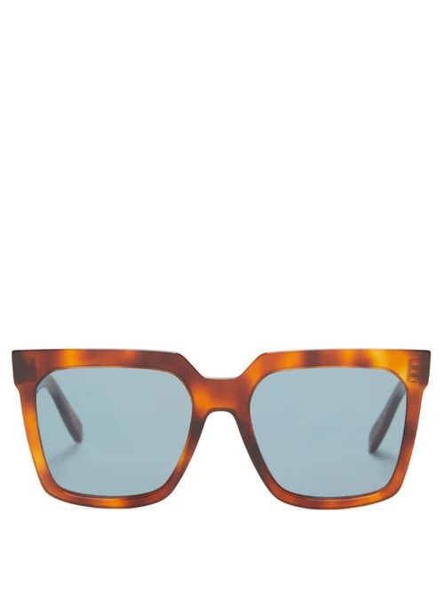 Celine Eyewear - Square Acetate Sunglasses - Womens - Tortoiseshell | Matches (US)