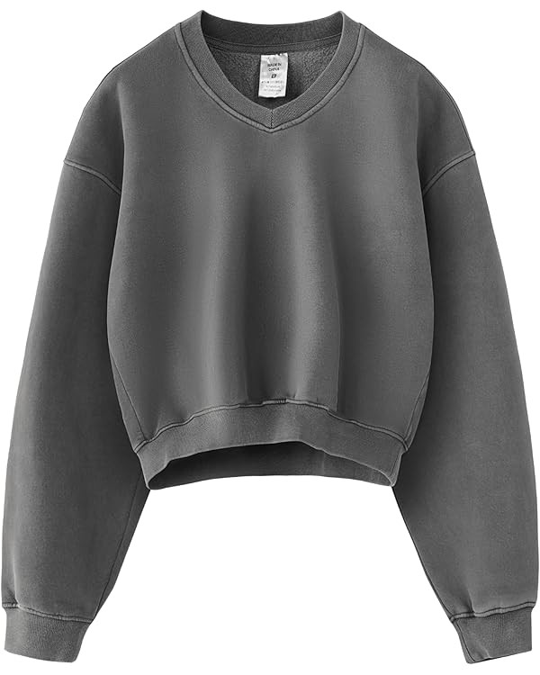 Hatant Sweatshirt for Women Acid Wash Athletic Hoodie Heritage Fleece V-neck Long Sleeve Hoodie F... | Amazon (US)