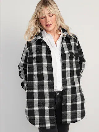 Plaid Soft-Brushed Utility Shacket for Women | Old Navy (CA)