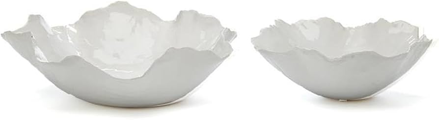 Two's Company Set of 2 White Freeform Ceramic Bowl | Amazon (US)