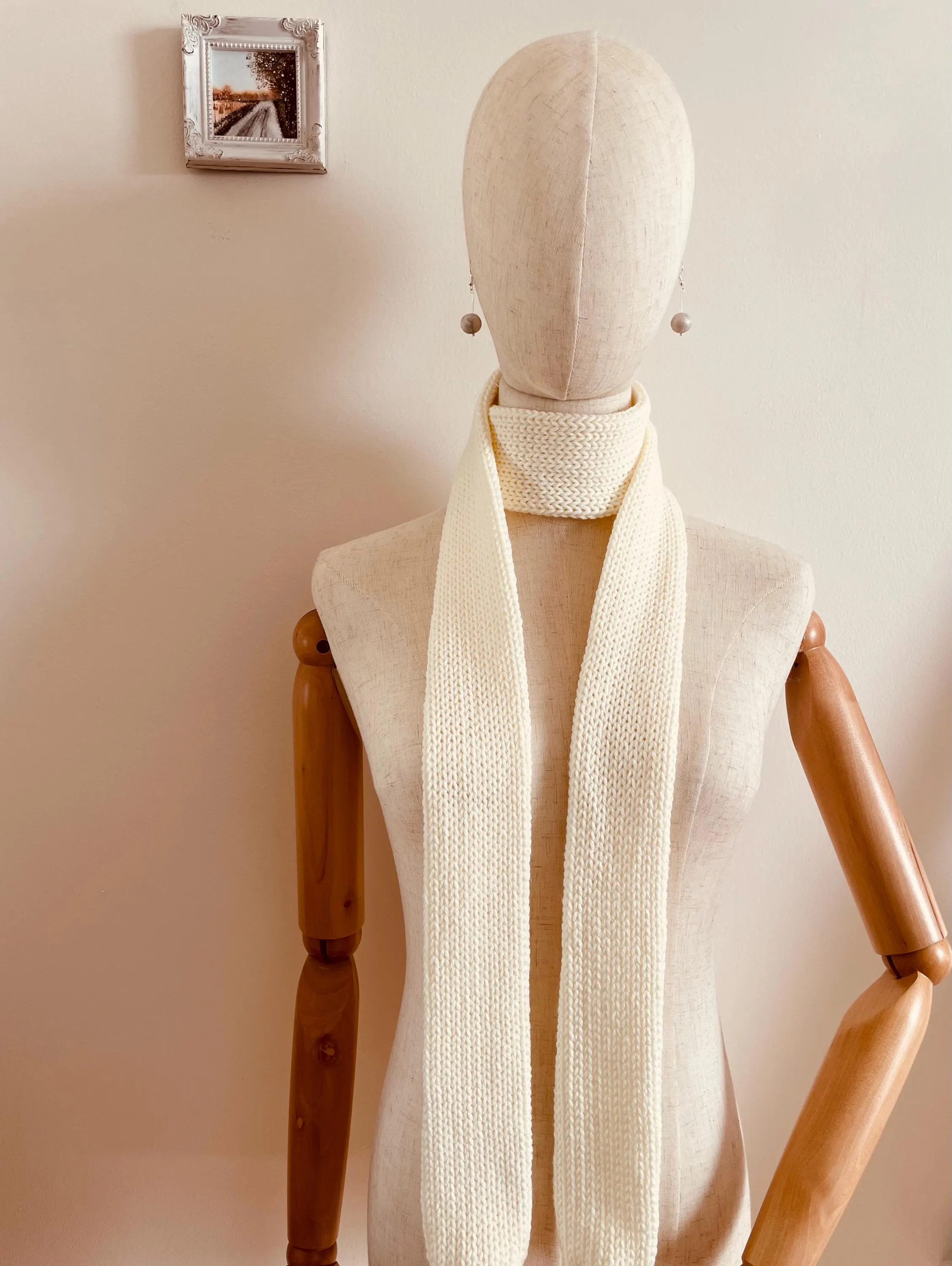 Skinny Antique White Scarf | Etsy (Global)