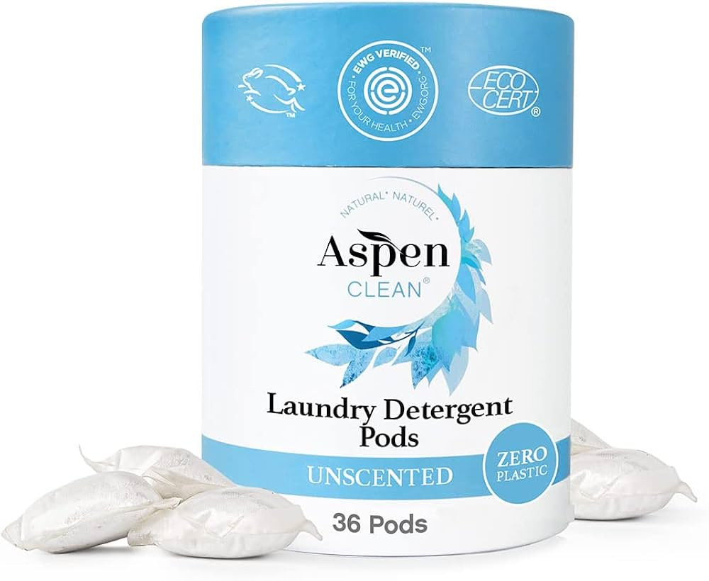 Unscented Laundry Pods by AspenClean, New and Improved Packaging, Zero Plastic, EWG Verified™, ... | Amazon (US)