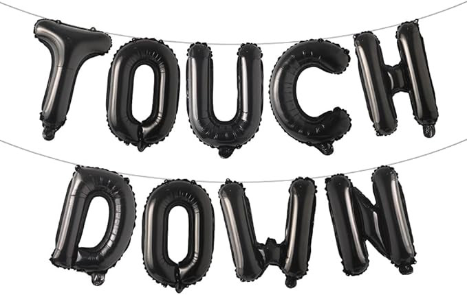 Football Party Supplies Kit - Touchdown Letter Foil Balloons Banner for Birthday, Gameday Footbal... | Amazon (US)