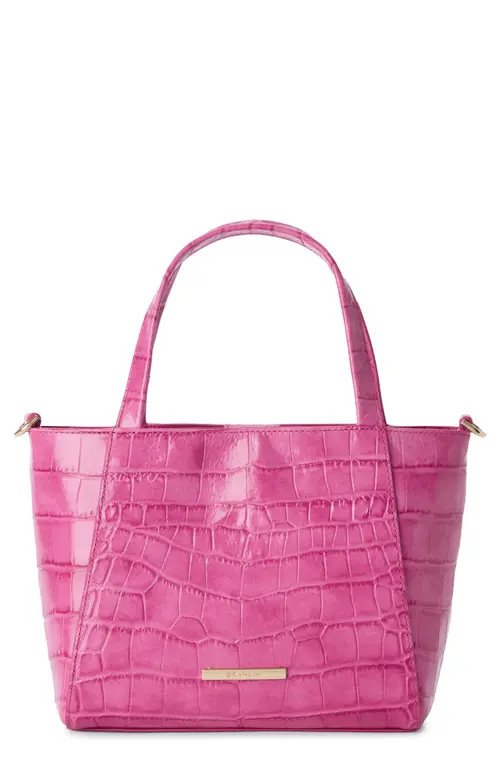 Brahmin Small Mona Croc Embossed Leather Top Handle Bag in Pink at Nordstrom | Nordstrom