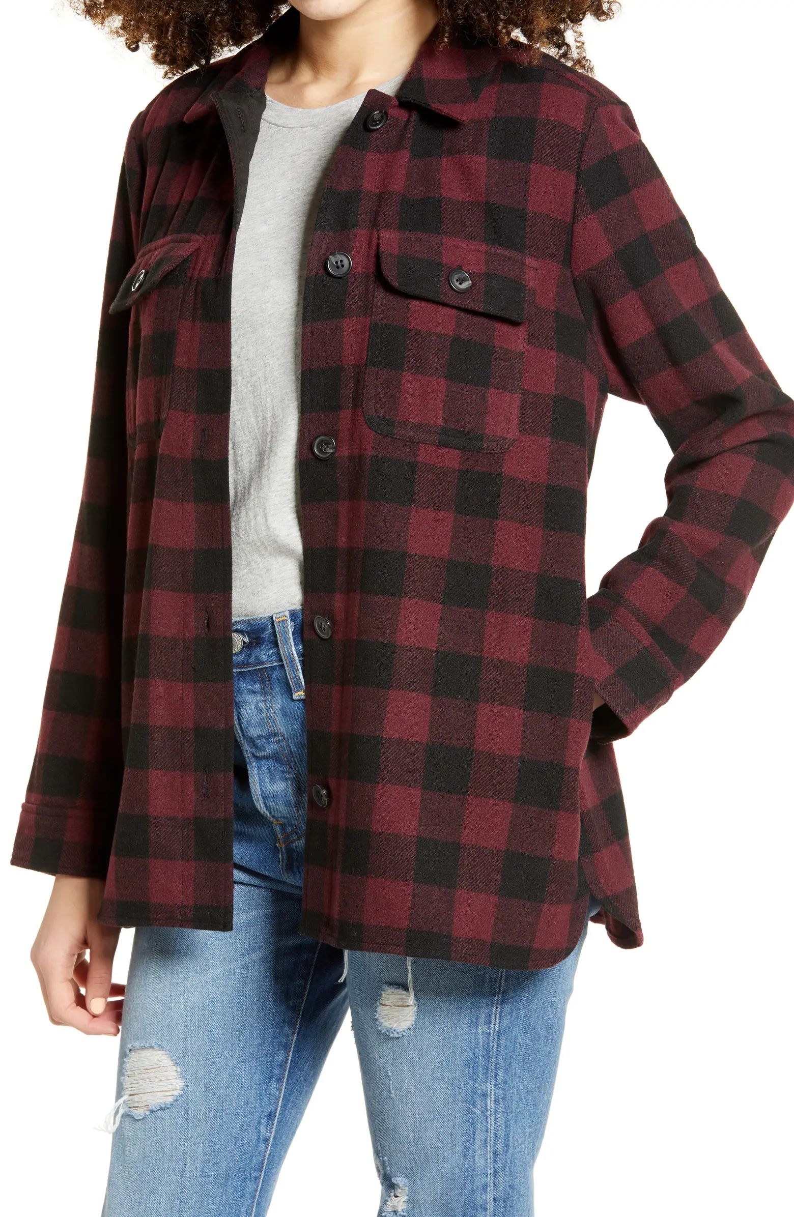 Plaid Flannel Shirt Jacket | Nordstrom