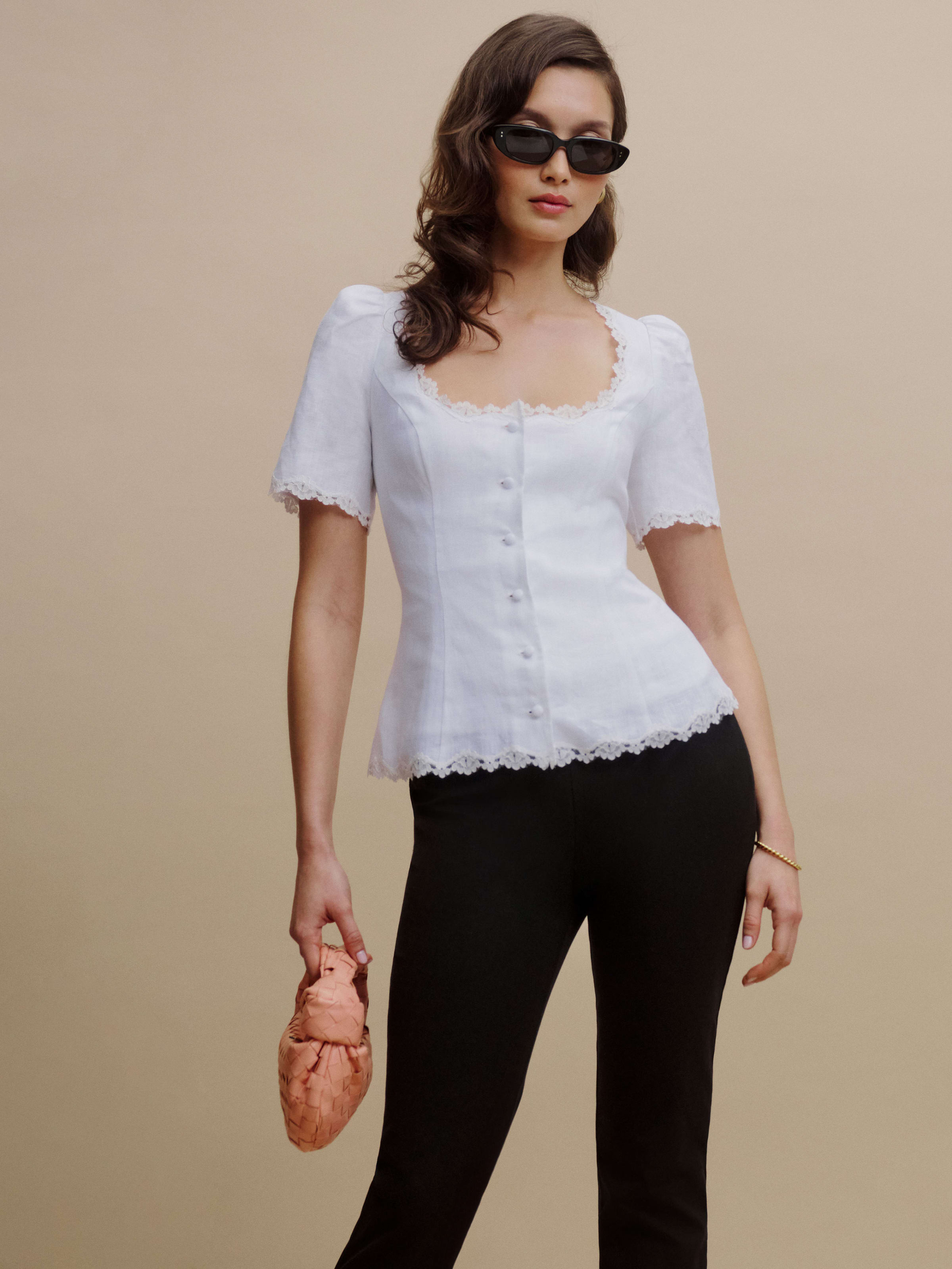 Anabella Linen Top | Reformation (Global)