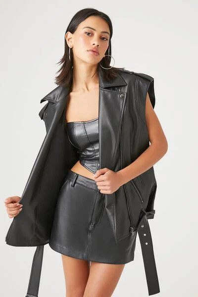 Faux Leather Moto Vest | Forever 21 (US)