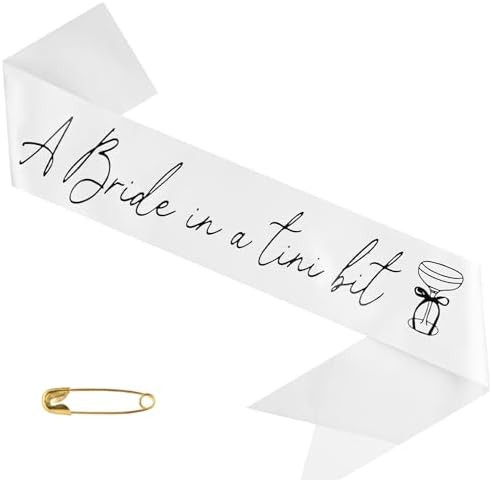 A Bride in a Tini Bit Sash, Bachelorette Wearable, Bridal Shower Accessory, Bach Party Decoration... | Amazon (US)