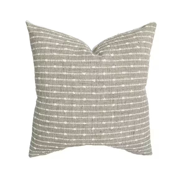 Hayden  Oatmeal Woven Stripe Pillow Cover  Basketweave Beige - Etsy | Etsy (US)