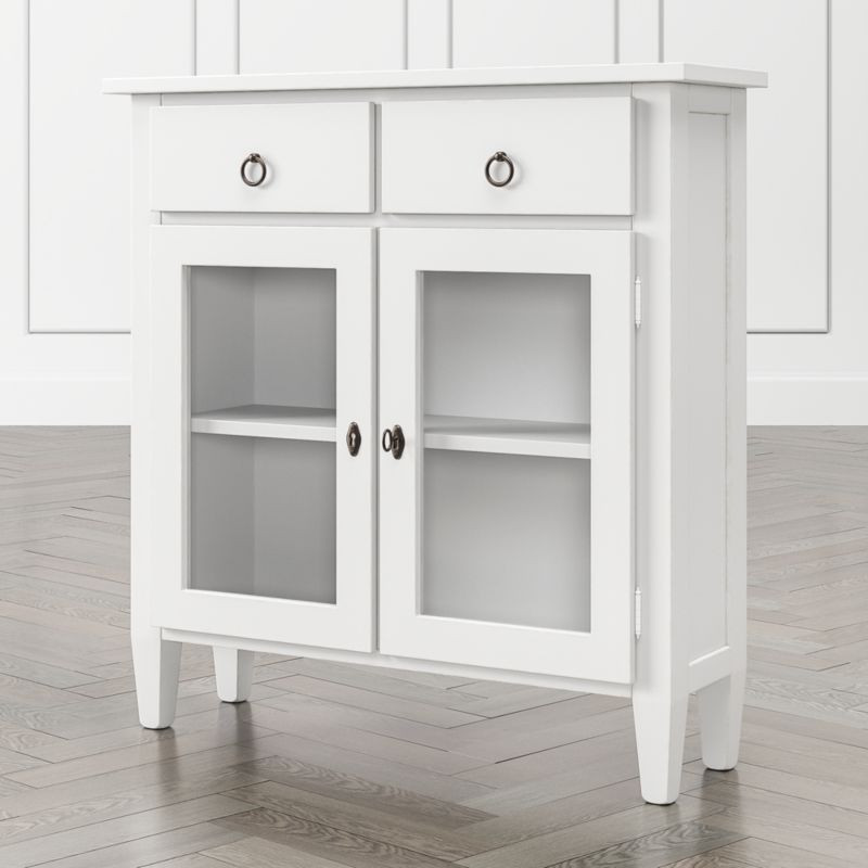 Stretto White Entryway Cabinet + Reviews | Crate & Barrel | Crate & Barrel
