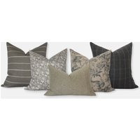 Designer Pillow Combos For Sofa, Brown Set Of 5, Moody Combos, Dark Combinations, Curated Collections | | Etsy (US)
