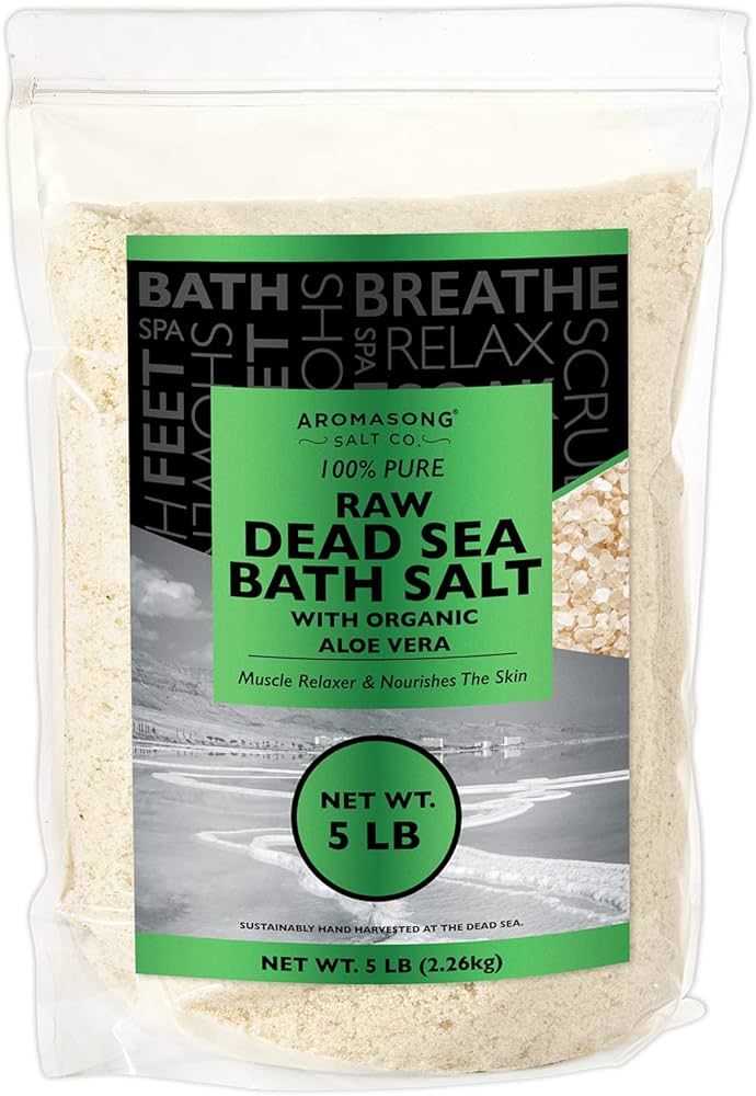 5 lbs RAW Dead SEA Salt with Organic Aloe Vera, not Cleaned, Still Contains All Dead sea Minerals... | Amazon (US)