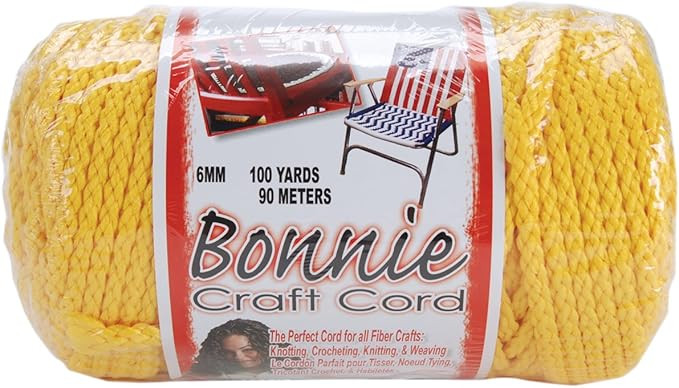 Pepperell 6mm Bonnie Macramé Craft Cord, 100-Yard, Sunshine Yellow | Amazon (US)