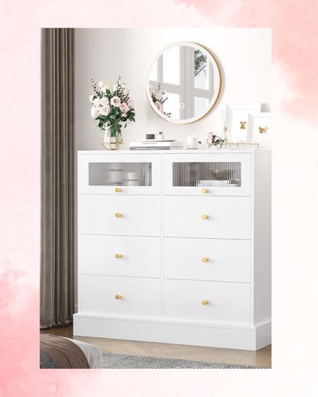 Double Dresser for Bedroom, Wood Chest of Drawers Storage Cabinet with 2 Glass Doors, Walmart furniture, affordable furniture, on sale 

#LTKStyleTip #LTKHome #LTKSaleAlert