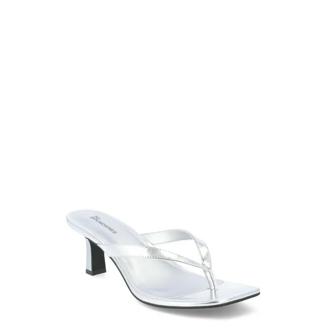 No Boundaries Kitten Heel Thong Sandals, Women’s - Walmart.com | Walmart (US)