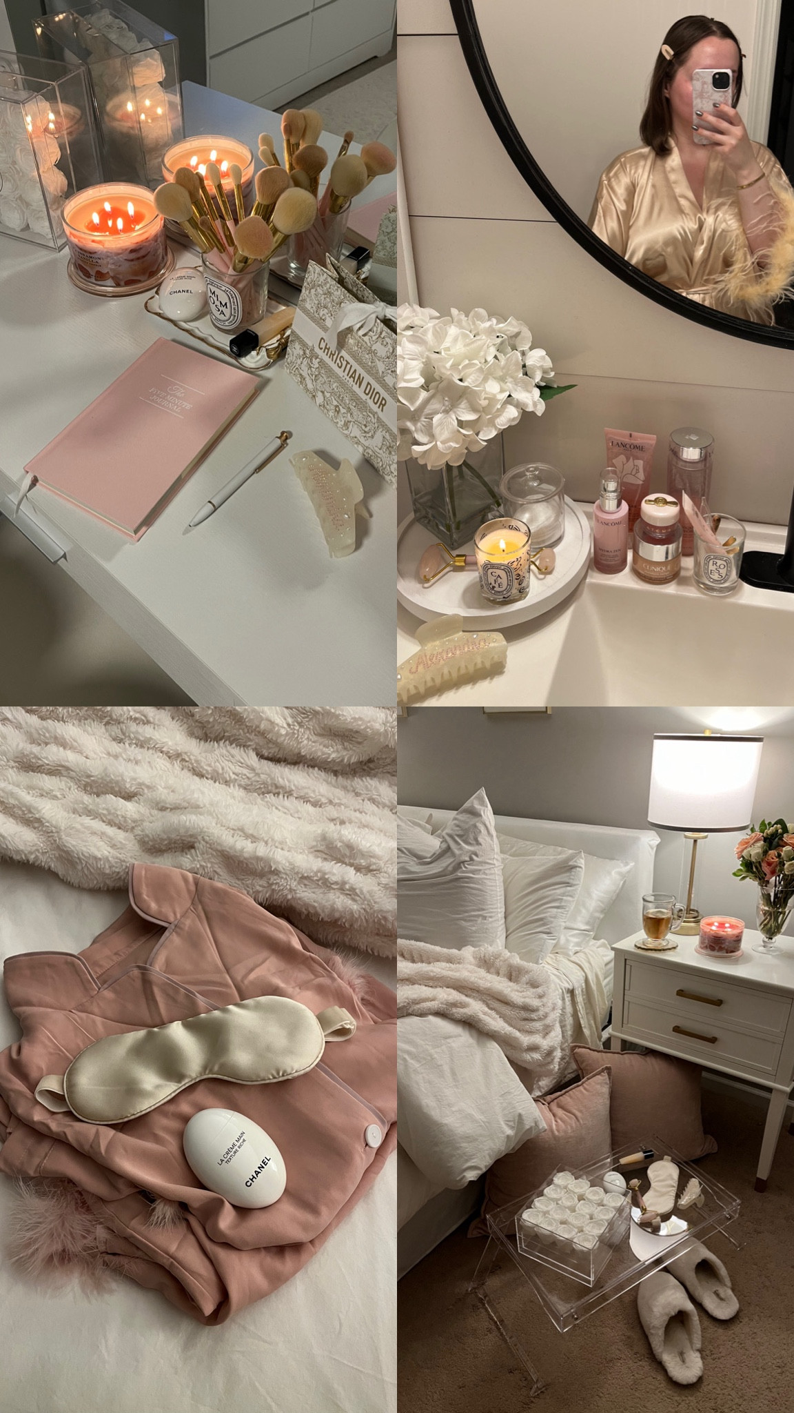 Cozy night aesthetic 🕯️🤍💐🎀

Sleepwear, sleep, pajamas, pajama set, pjs, fall, winter, pink Pilates princess aesthetic, girly girl aesthetic, soft girl, soft luxury, designer, bougie on a budget, loungewear, lounge set, Amazon finds, amazon fashion, bedding, neutral bedding, grand millennial decor, Pinterest, skincare, beauty

#LTKHome #LTKStyleTip