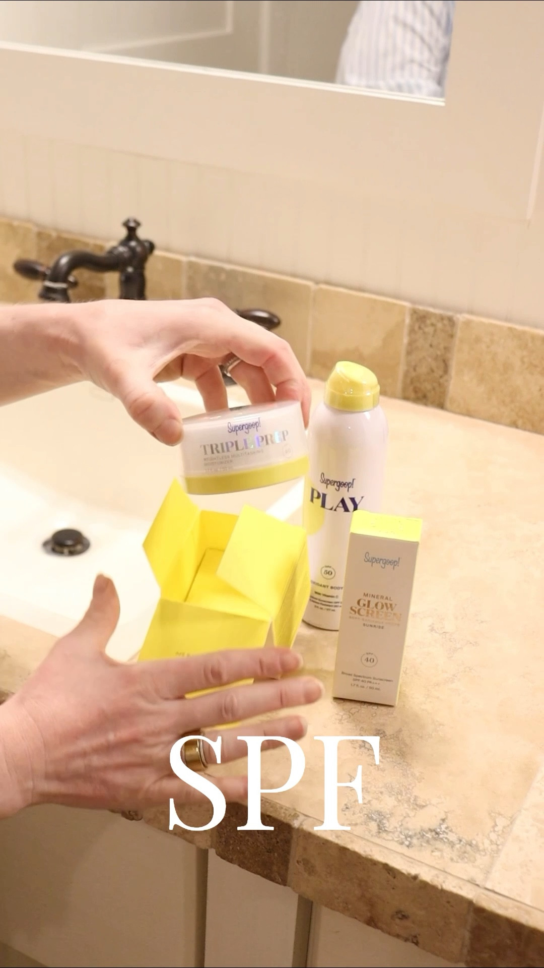 SPF is not a negotiable as a redhead. Supergoop has honestly been my no. 1 go-to for years & for good reason. I adore their new triple prep moisturizer + spf 40! Goes on clear and feels so dewy all day. ☀️