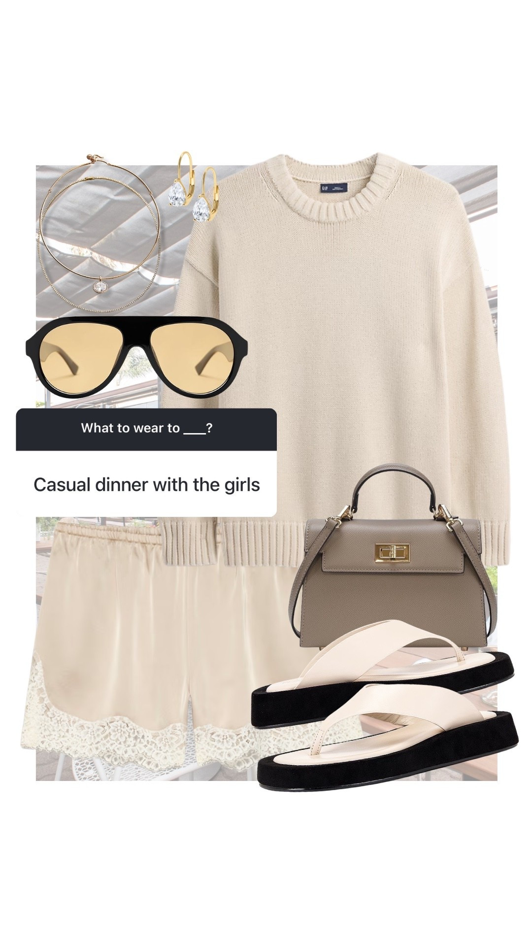 What to wear to casual dinner with the girls! #kathleenpost

Casual date night outfit, date night outfit women, spring transition look, spring outfits 2026, satin shorts, lace shorts

#LTKSeasonal #LTKootd
