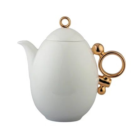 Geometrica Gold Rim Bone China Teapot | Wayfair North America