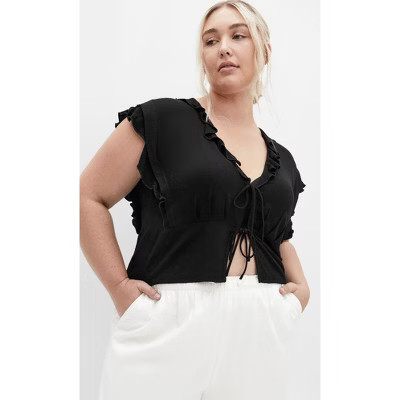 CITY CHIC | Women's Plus Size Spring Love Top - black - 16W | Target