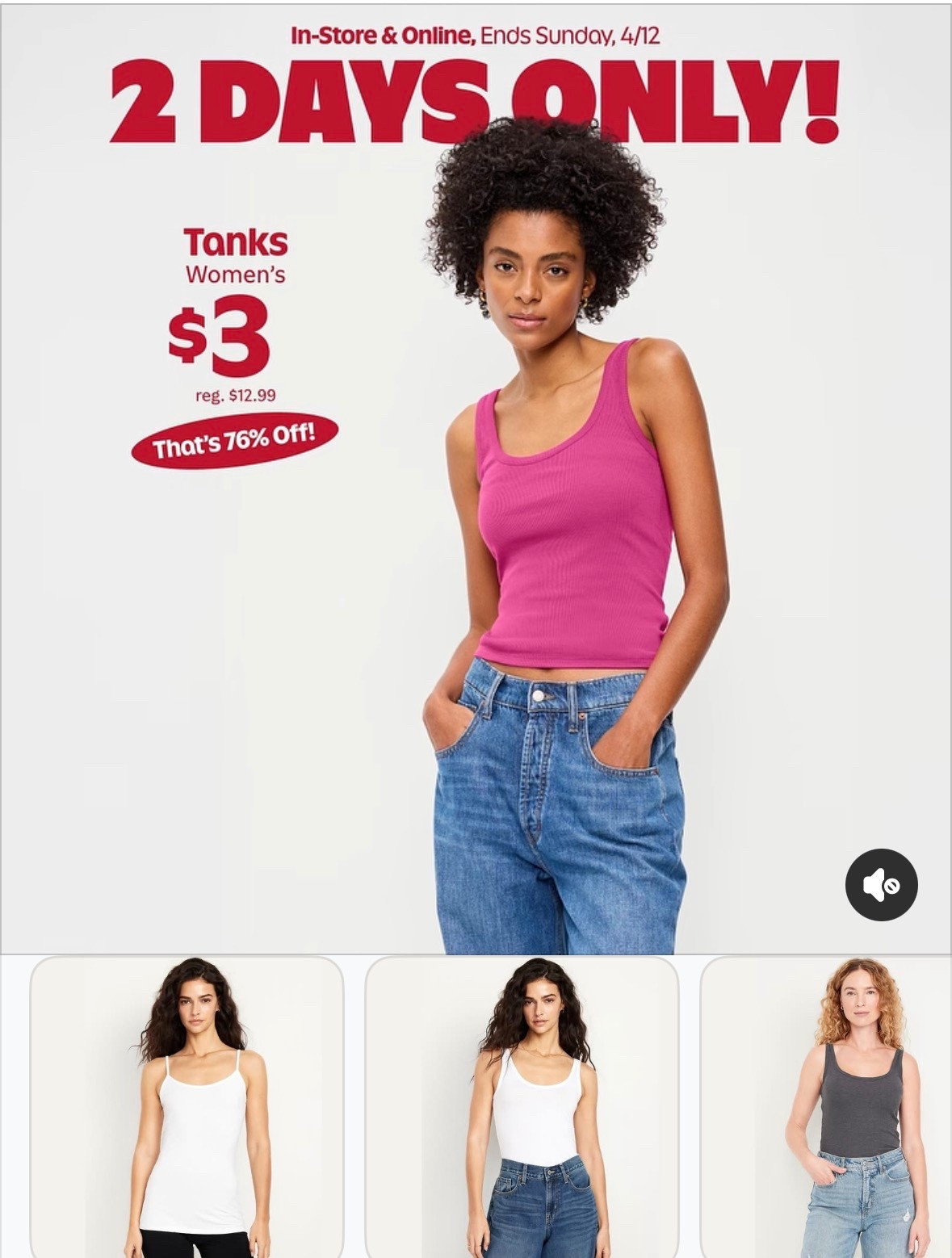 Old navy sale
Women’s tanks
Women’s tees
Old navy style 

#LTKootd #LTKOver40 #LTKSaleAlert