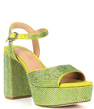 Antonio Melani Babs Rhinestone Embellished Satin Platform Dress Sandals | Dillard's | Dillard's