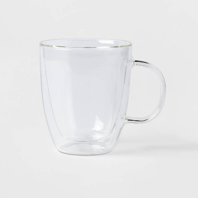 12oz Glass Mug - Threshold™: Borosilicate Coffee Cup, Dishwasher-Safe, Traditional Style, Hot/Cold Beverages, Clear | Target