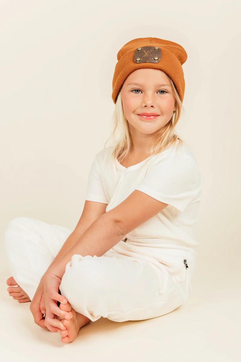 Rust Toboggan Beanie for Kids | Vintage Boho