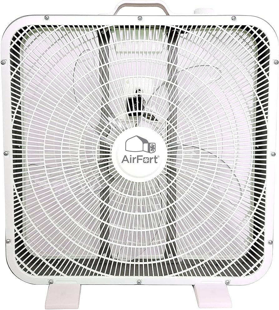 AIR FORT 20" Inch Glow In The Dark Box Fan - 3 Settings, Carry Handle, 90 inch cord | Amazon (US)