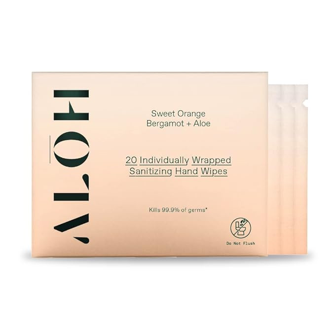 ALŌH Skin - Softening Sanitizing Hand Wipes – Sweet Orange Bergamot + Aloe (1 Box of 20 Indivi... | Amazon (US)