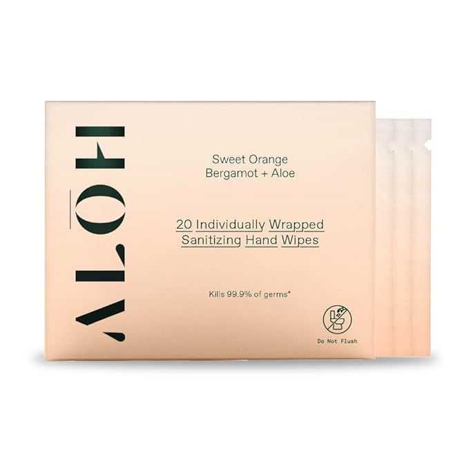 ALŌH Skin - Softening Sanitizing Hand Wipes – Sweet Orange Bergamot + Aloe (1 Box of 20 Indivi... | Amazon (US)