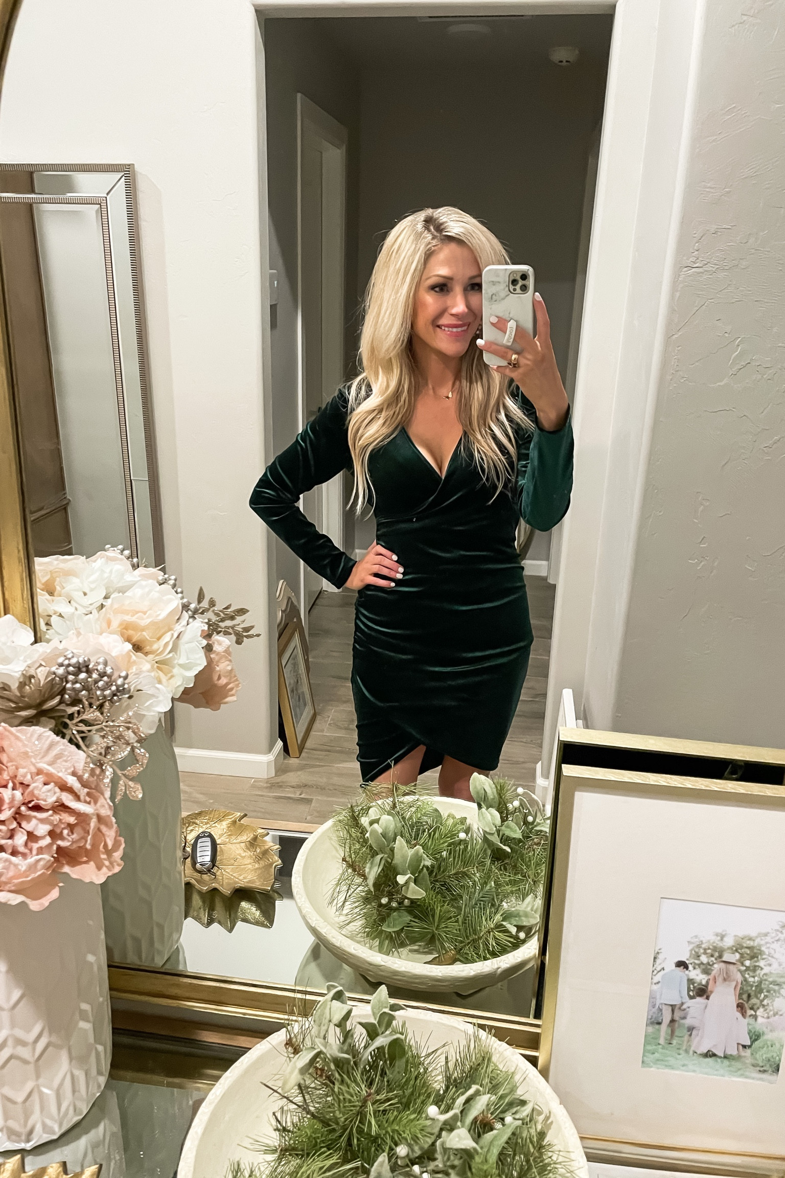 slim fit dress slacks Vermont Wrap dress| Emerald Cutout Velvet main image 0