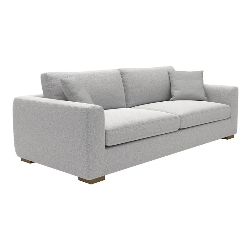 Kuka Home 89"W Modern Fabric Sofa with Track Arms in Gray | Walmart (US)