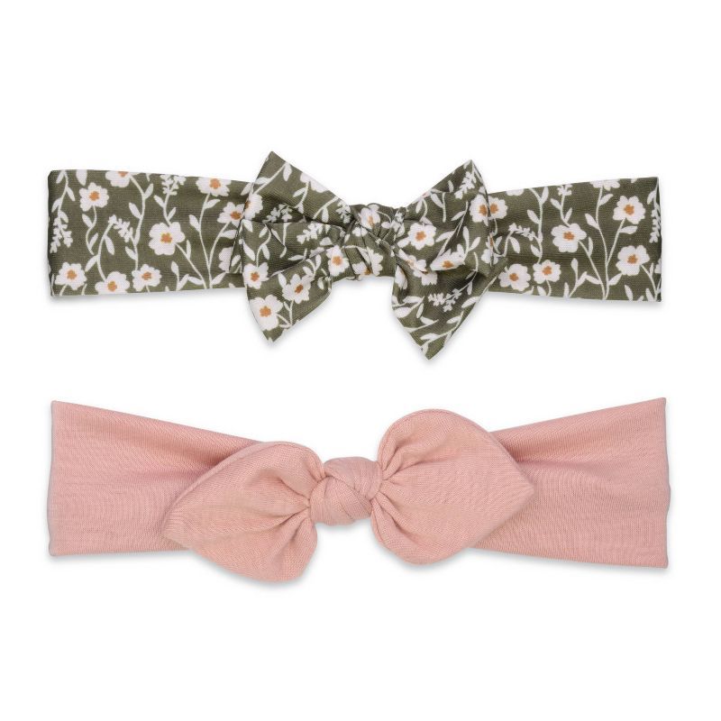 Carter&#39;s Just One You&#174; Baby Girls&#39; 2pk Bow Headwrap Set - Green/Pink | Target