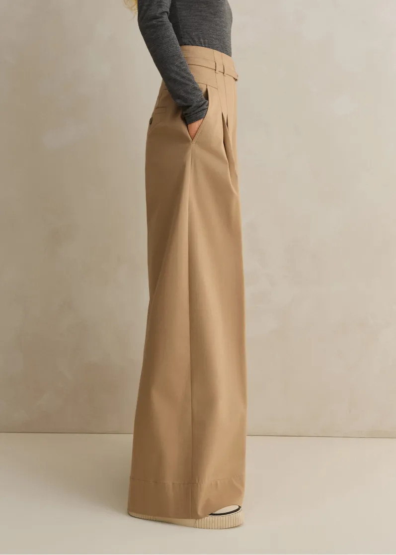 Cotton Super High-Waisted Trouser + Belt | ME+EM Global (Excluding US)