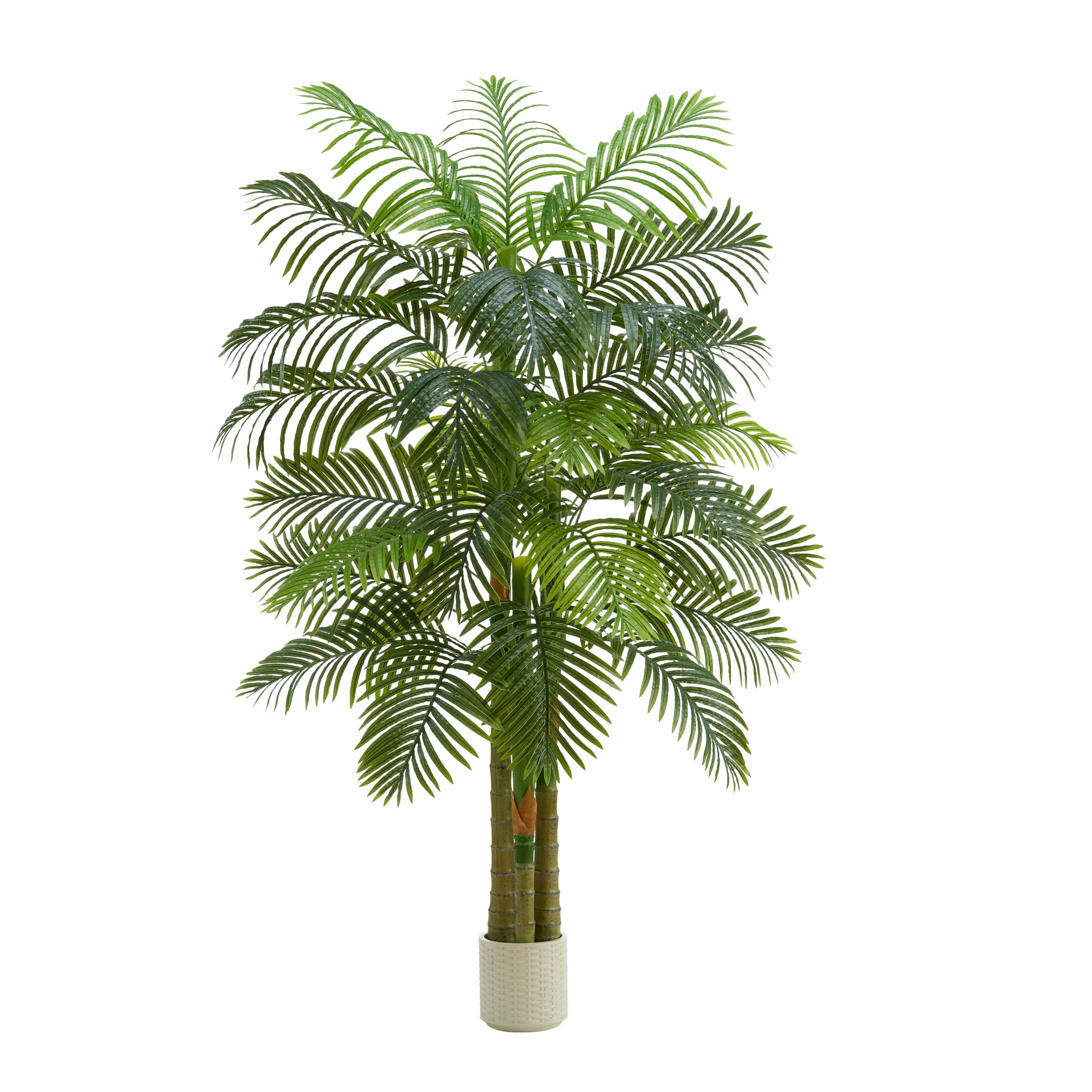 Artificial Golden Cane Palm Tree：6T Fake Large Tropical Areca Palm Trees Tall Faux Silk Plant i... | Amazon (US)