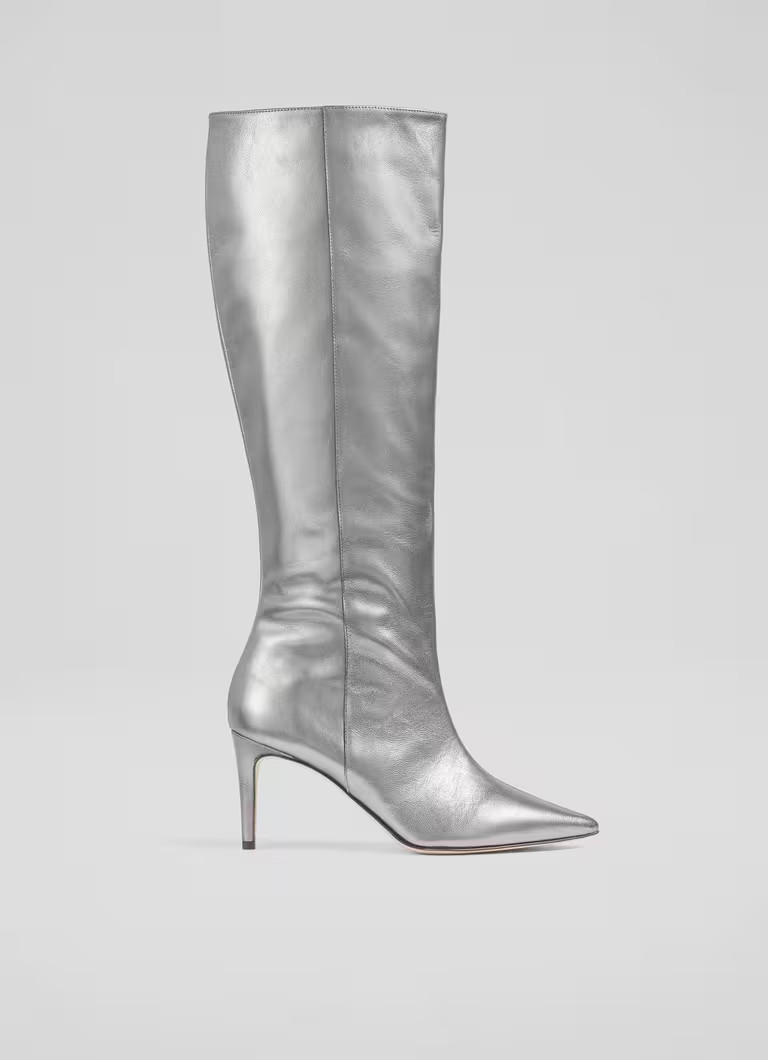 Astrid Pewter Pointed Semi Fitted Boot | L.K. Bennett (UK)