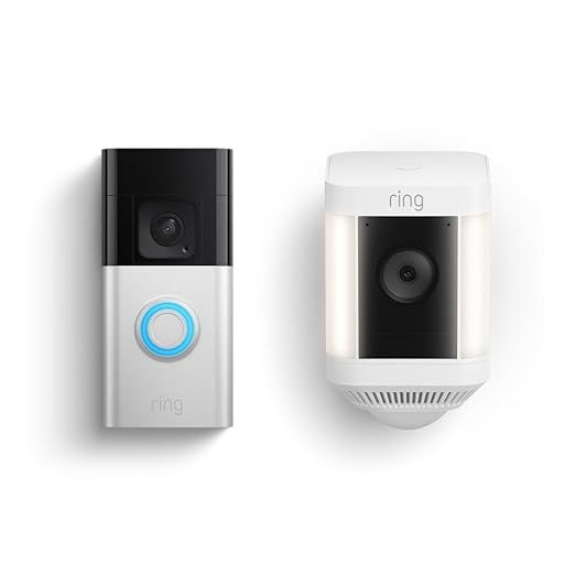 All-new Ring Battery Doorbell Plus with Ring Spotlight Cam Plus (White) | Amazon (US)