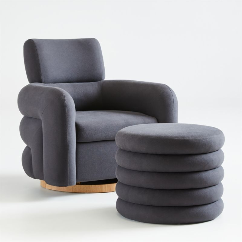 Snoozer Charcoal Glider and Ottoman | Crate and Barrel | Crate & Barrel