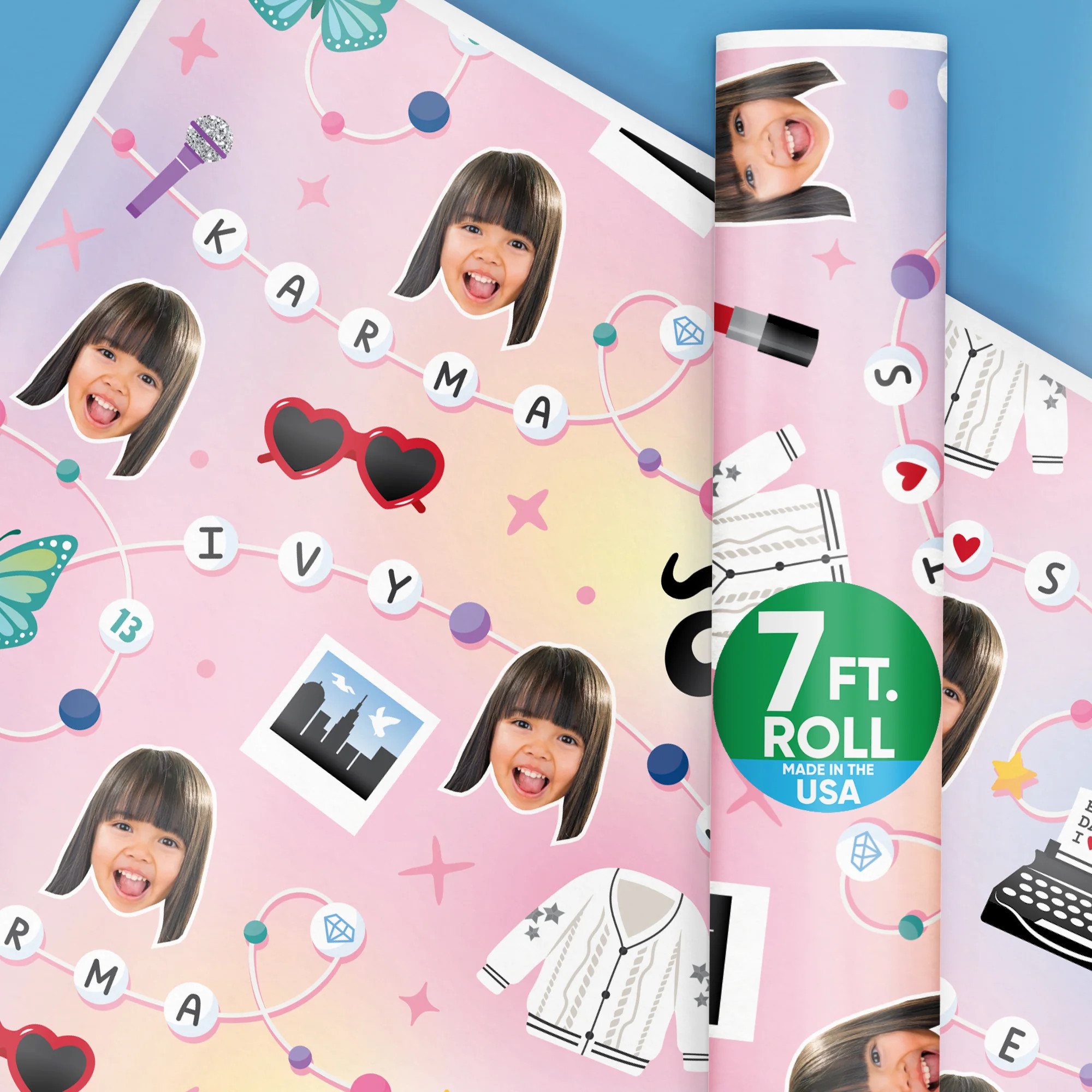 Custom Face Wrapping Paper - In My Party Era | Big Dot of Happiness