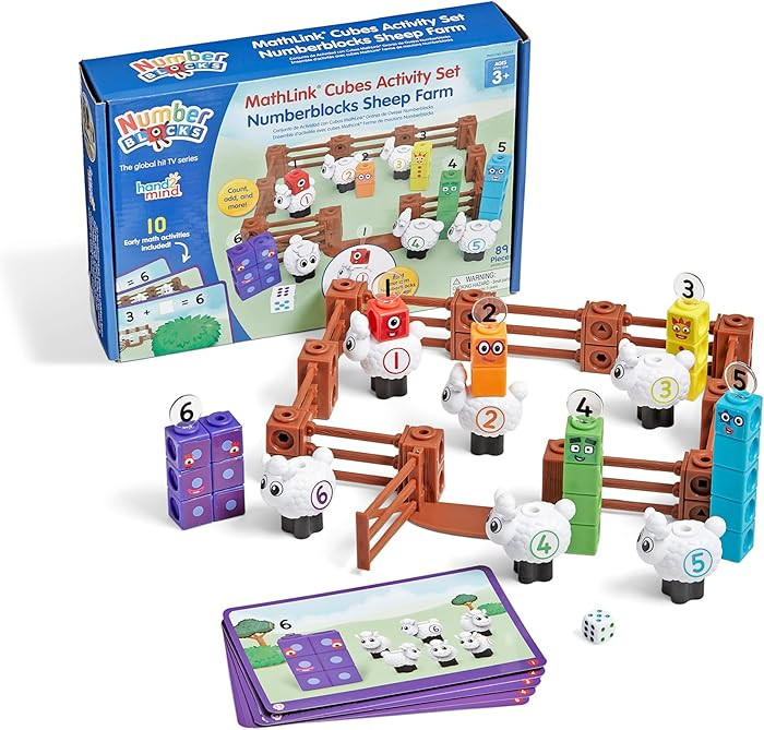 hand2mind Numberblocks Sheep Farm MathLink Cubes Activity Set, Preschool Learning Activities, Far... | Amazon (US)